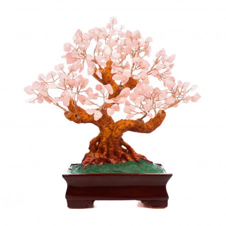 Copac Feng Shui foarte mare cu pietre semipretioase - Cuart roz [2]
