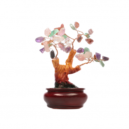Copac Bonsai Feng Shui mediu cu mix de pietre semipretioase [4]
