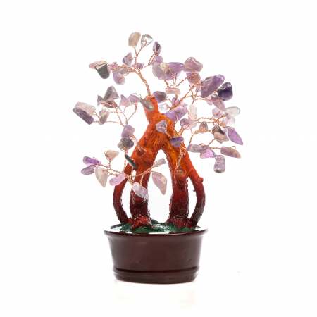 Copac Bonsai Feng Shui mare cu pietre semipretioase - Ametist [1]