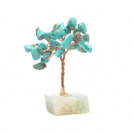 Cadouri de Paste - Copac Feng Shui cu baza de Fluorit si pietre semipretioase - turcoaz Peruzea