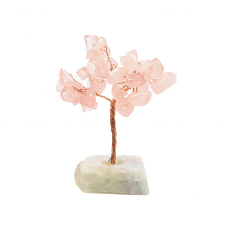 Copac Feng Shui cu baza de Fluorit si pietre semipretioase - Cuart Roz [3]