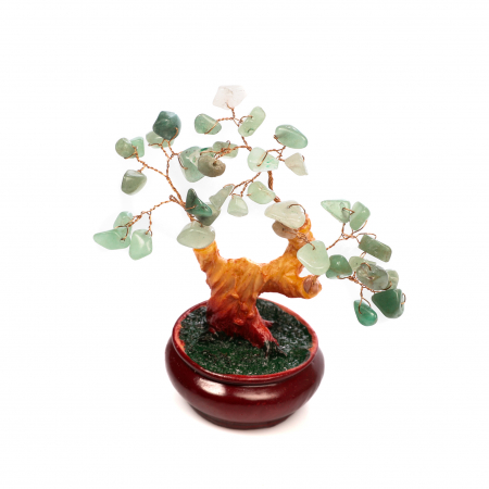 Copac Bonsai Feng Shui mediu cu pietre semipretioase - Aventurin Verde [2]