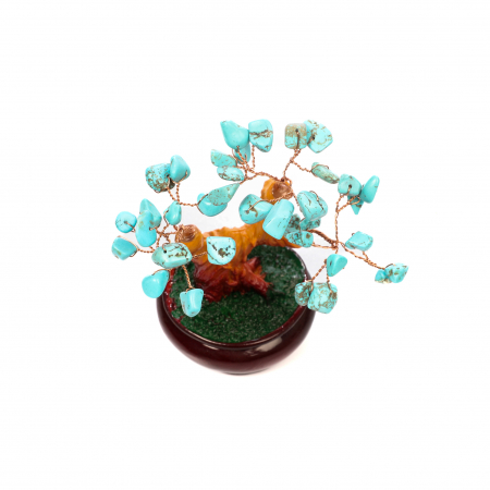 Copac Bonsai Feng Shui mediu cu pietre semipretioase - turcoaz Peruzea [5]