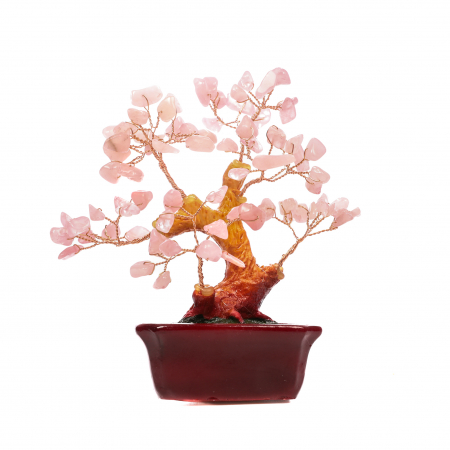 Copac Bonsai Feng Shui mare cu pietre semipretioase - Cuart roz [1]