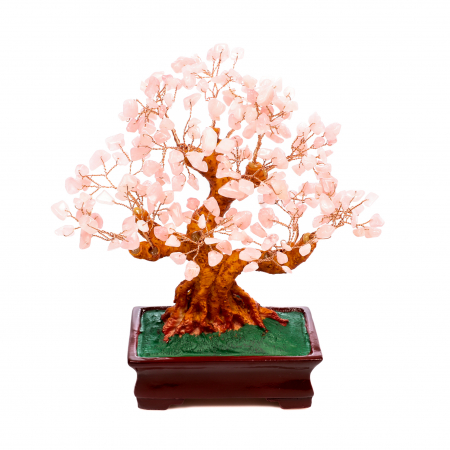 Copac Feng Shui foarte mare cu pietre semipretioase - Cuart roz [3]