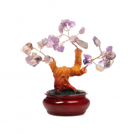 Copac Bonsai Feng Shui mediu cu pietre semipretioase - Ametist [1]