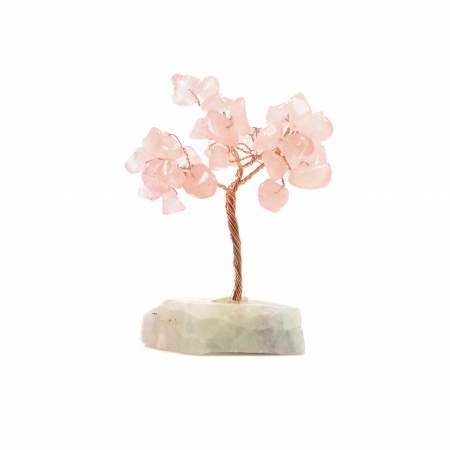 Copac Feng Shui cu baza de Fluorit si pietre semipretioase - Cuart Roz [2]