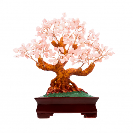 Copac Feng Shui foarte mare cu pietre semipretioase - Cuart roz [0]