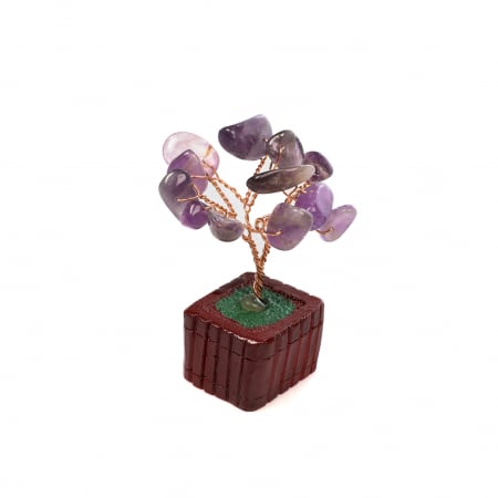Copac Feng Shui foarte mic cu pietre semipretioase - Ametist [2]