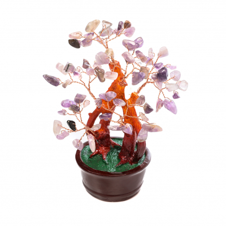Copac Bonsai Feng Shui mare cu pietre semipretioase - Ametist [3]