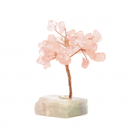Copac Feng Shui cu baza de Fluorit si pietre semipretioase - Cuart Roz [5]