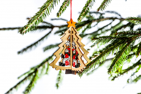 Decoratiune 3d din lemn cu un om de zapada [0]