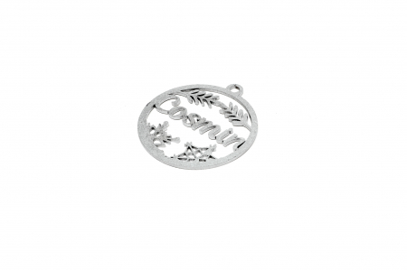 Decoratiune argintie din lemn cu nume - Cosmin [1]