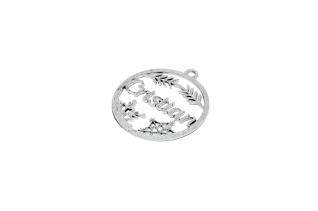 Decoratiune argintie din lemn cu nume - Cristian [1]