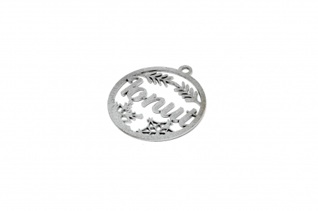 Decoratiune argintie din lemn cu nume - Ionut [1]