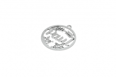 Decoratiune argintie din lemn cu nume - Paul [1]