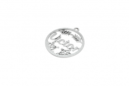 Decoratiune argintie din lemn cu nume - Victor [1]