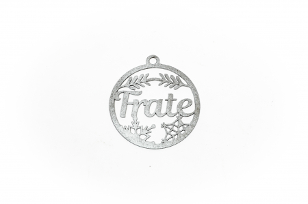 Decoratiuni pentru cei dragi - Decoratiune argintie din lemn Frate