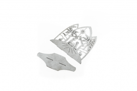 Decoratiune argintie din lemn Nasterea Domnului [1]