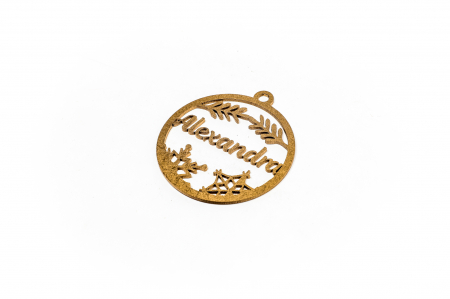 Decoratiune aurie din lemn cu nume - Alexandra [1]