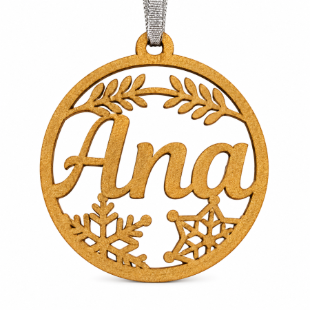 Decoratiuni Craciun - Decoratiune cu nume personalizata din lemn