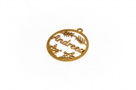 Decoratiune aurie din lemn cu nume - Andreea [1]