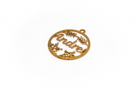 Decoratiune aurie din lemn cu nume - Andrei [1]