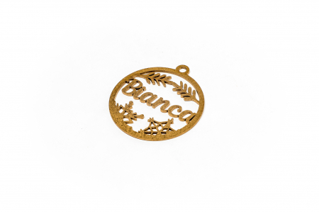 Decoratiune aurie din lemn cu nume - Bianca [1]