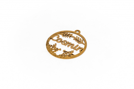 Decoratiune aurie din lemn cu nume - Cosmin [1]