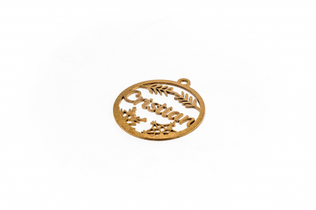 Decoratiune aurie din lemn cu nume - Cristian [1]