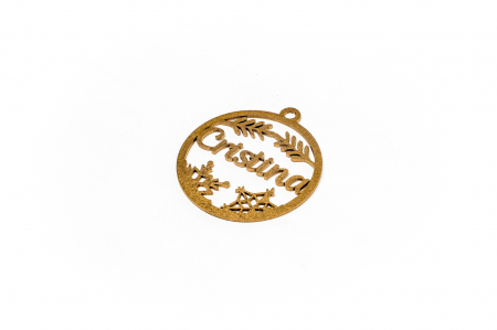 Decoratiune aurie din lemn cu nume - Cristina [1]