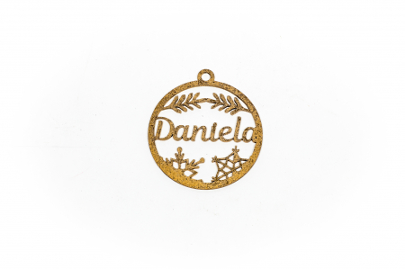 Decoratiuni cu nume - Decoratiune aurie din lemn cu nume - Daniela