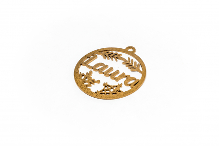 Decoratiune aurie din lemn cu nume - Laura [1]