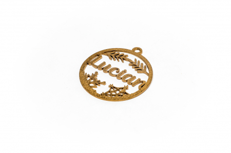 Decoratiune aurie din lemn cu nume - Lucian [1]