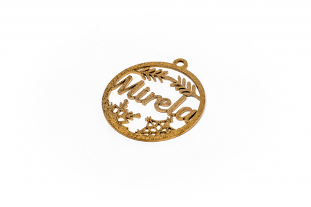 Decoratiune aurie din lemn cu nume - Mirela [1]