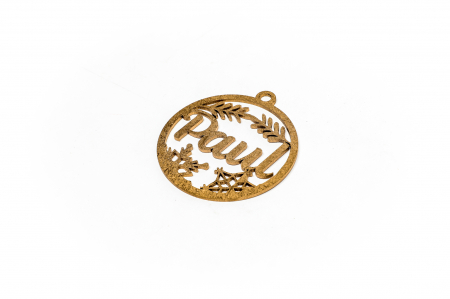 Decoratiune aurie din lemn cu nume - Paul [1]