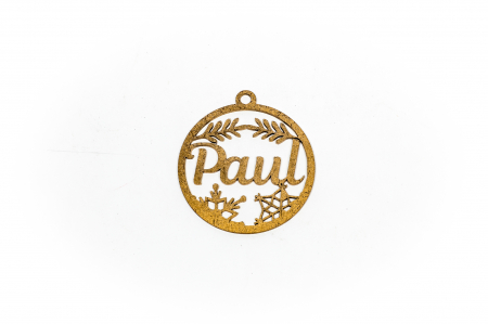 Decoratiuni cu nume - Decoratiune aurie din lemn cu nume - Paul