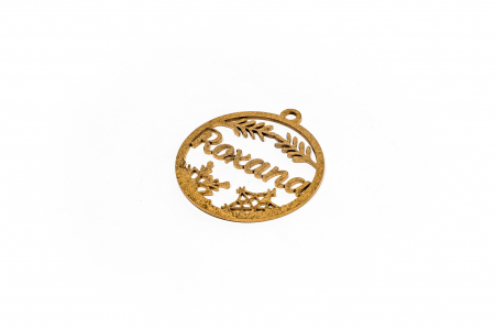 Decoratiune aurie din lemn cu nume - Roxana [1]