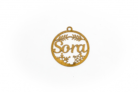 Decoratiuni pentru cei dragi - Decoratiune aurie din lemn Sora