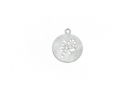 Decoratiuni Craciun - Decoratiune din lemn  argintie Glob cu Acadea