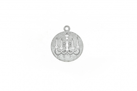 Decoratiune din lemn argintie Glob cu Candelabru [0]