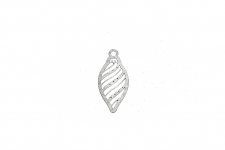 Decoratiuni Craciun - Decoratiune din lemn argintie Glob Lacrima