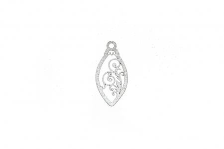 Decoratiuni Craciun - Decoratiune din lemn argintie Glob Lacrima model