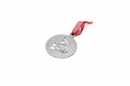 Decoratiune din lemn argintie Glob Trompeta [1]