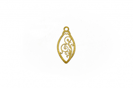 Decoratiuni Craciun - Decoratiune din lemn aurie Glob Lacrima model