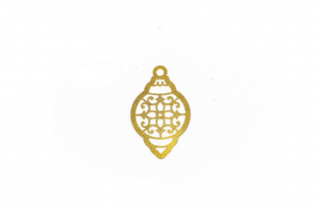 Decoratiuni Craciun - Decoratiune din lemn aurie Glob Lacrima model