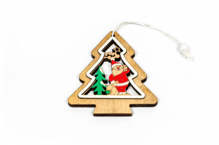 Decoratiune din lemn brad cu mos [0]