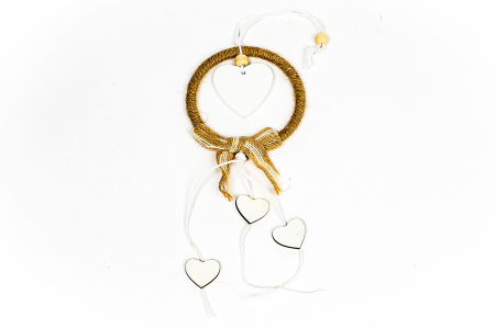 Decoratiuni Craciun - Decoratiune din lemn cerc cu inima