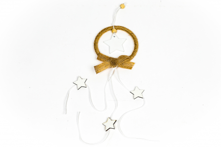 Decoratiuni Craciun - Decoratiune din lemn cerc cu stea