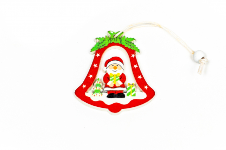 Decoratiune din lemn clopotel cu mos [0]